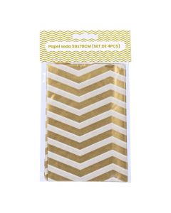 Papel seda rayas blanco dorado