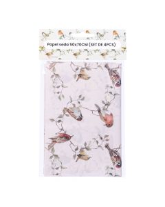 Papel seda estampado aves