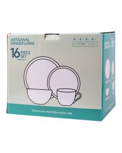 Vajilla porcelana turquesa 16 piezas