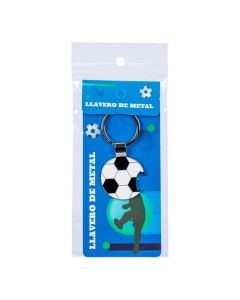 Llavero metálico con abre botellas