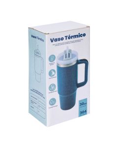 Envase aluminio 30 oz azul