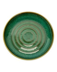 Plato cerámica verde marrón