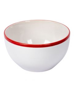 Bowl cerámico blanco y rojo