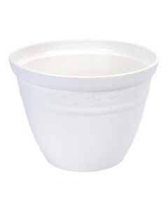 Maceta plástica flor blanca