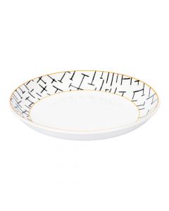 Plato hondo rayas blanco negro