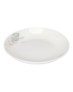 Plato cerámica hojas blanco