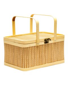 Canasta bambú con relieve