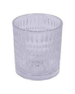 Vaso vidrio transparente con relieve