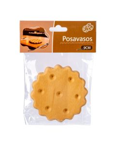 Portavaso madera diseño galleta