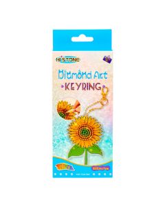 Llavero girasol con diamantes