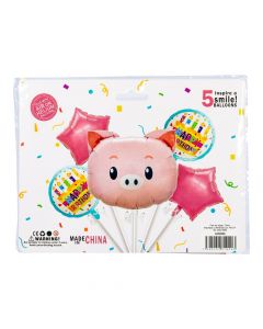 Globo metálico cerdo cumpleaños