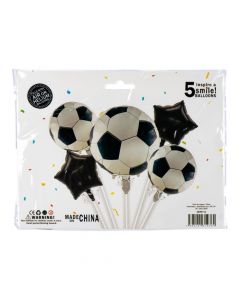 Globo metálico fútbol y estrellas