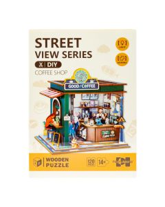 Rompecabezas 3D madera cafetería