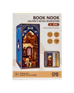 Rompecabezas librería retro madera