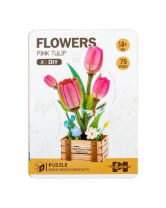 Rompecabezas madera tulipán 3D