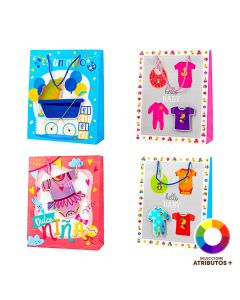 Bolsa papel mediana diseño 3D