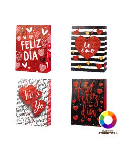 Bolsa papel corazones grande