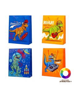 Bolsa papel dinosaurio mediana