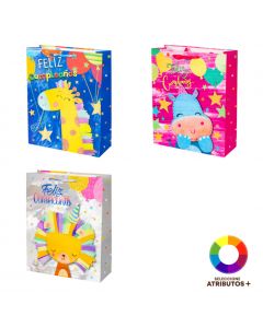 Bolsa papel cumpleaños con escarcha