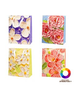 Bolsa papel flores brillante
