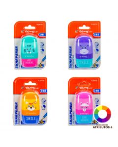 Sacapuntas y borrador animal