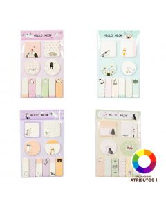 Nota adhesiva estampado gatos