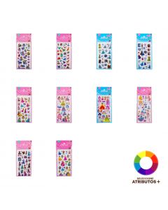Stickers personajes plástico