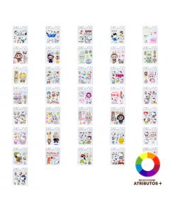 Stickers personajes plástico