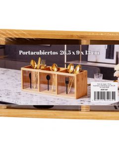 Portacubiertos bambú estampado