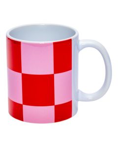 Taza diseño cuadrados rosa