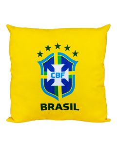 Almohada escudo brasil 40x40cm amarillo polyester