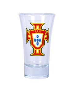 Vaso tequilero escudo portugal 8,5x15cm vidrio