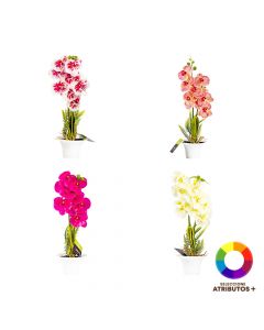 Orquídea artificial con maceta