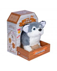 Peluche perro gris interactivo