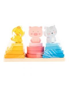 Torre apilable madera animales