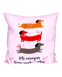 Almohada perros salchicha rosada