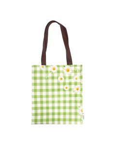 Bolso verde diseño margaritas