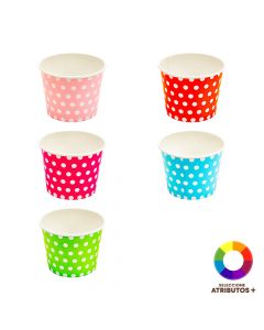 Recipiente cartón puntos grande