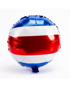 Globo metálico redondo tricolor Costa Rica 18pulg