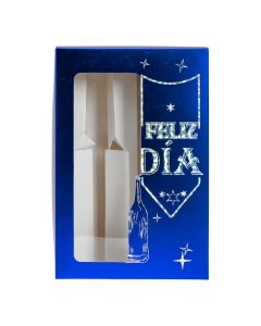 Caja cerveza feliz día azul