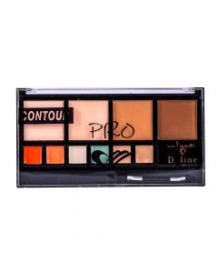 Paleta contorno Amuse pro kit 15 tonos con  doble brocha 21.2g