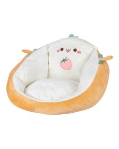 Sillón afelpado bordado fresa