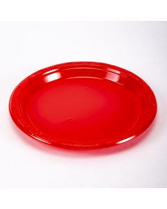 Plato redondo Happy 9pulg 8und rojo
