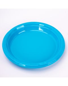 Plato plástico redondo Jappy 9pulg 8und turquesa