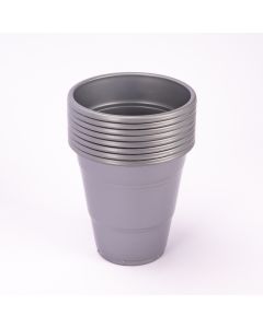 Vaso plástico 12oz 8und plateado
