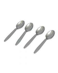 Cuchara plástica 8und plateado
