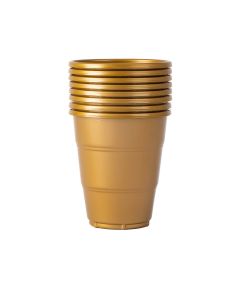 Vaso plástico 7oz 8und dorado