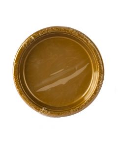 Plato plástico liso 7pulg 8und dorado