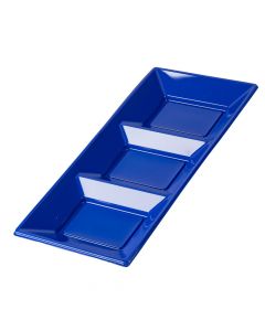 Bandeja plástica rectangular 3 divisiones 3und morado