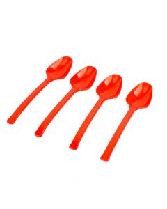 Cuchara plástica #5 8und rojo